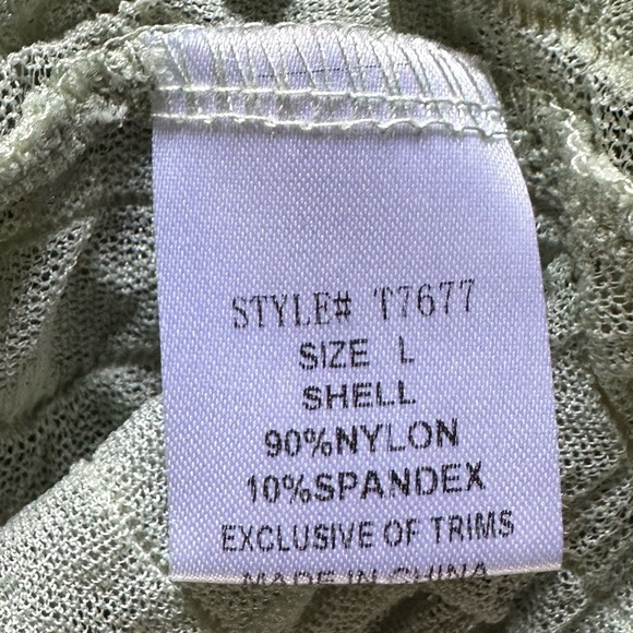 Bear Dance Light Green Off-Shoulder Sheer Top - Picture 6 of 6